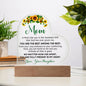 TO MY MOM - HAPPY MOTHER'S DAY FROM DAUGHTER- ACRYLIC HEART PLAQUE
