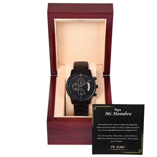 Para Mi Hombre | Black Chronograph Watch