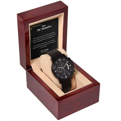 Para Mi Hombre | Black Chronograph Watch