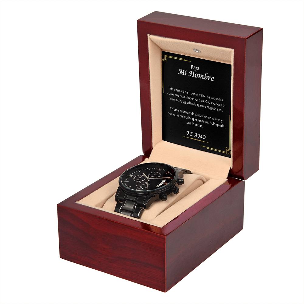 Para Mi Hombre | Black Chronograph Watch