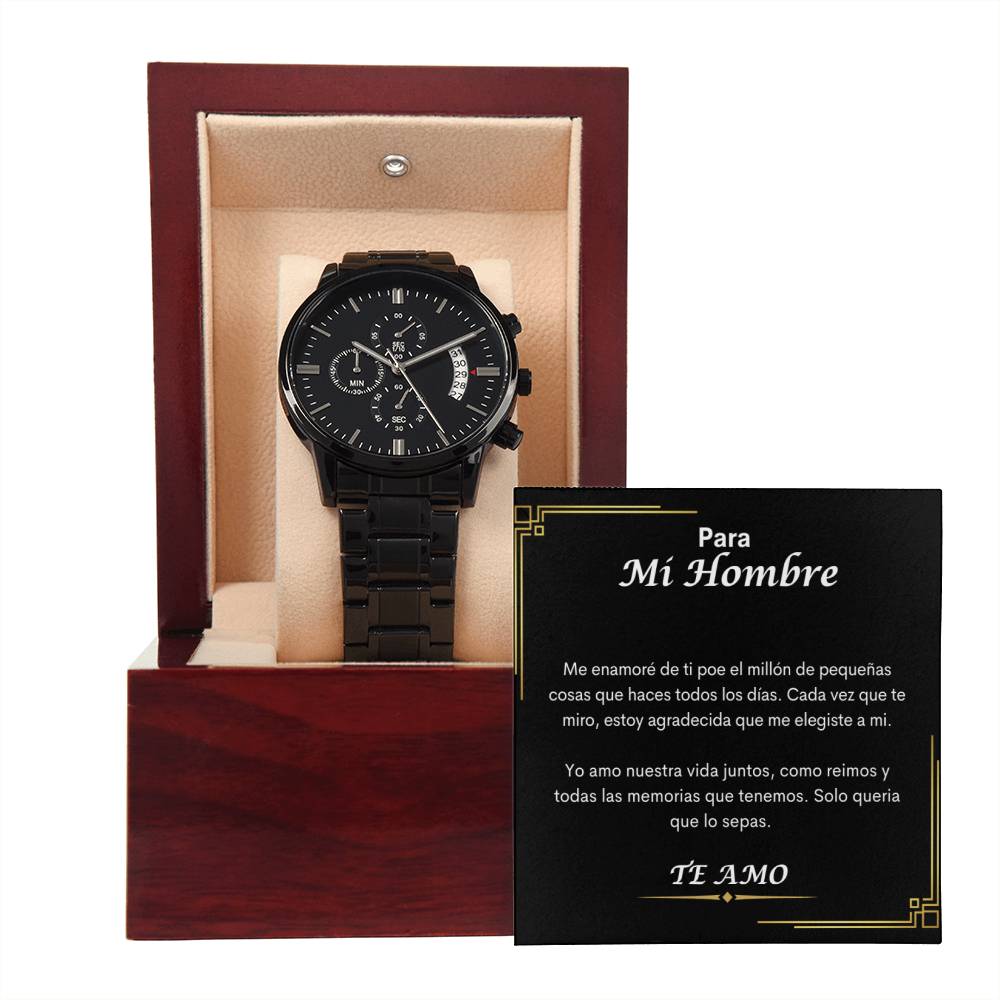 Para Mi Hombre | Black Chronograph Watch