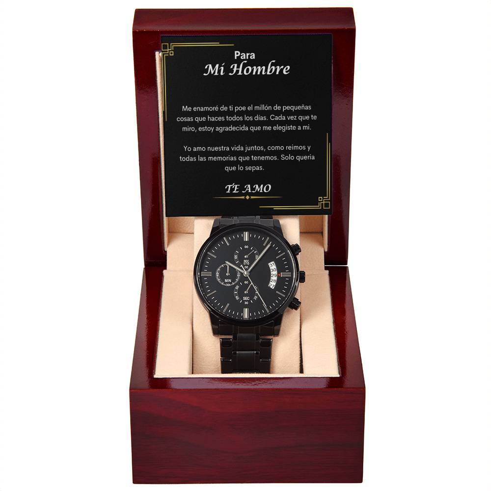 Para Mi Hombre | Black Chronograph Watch